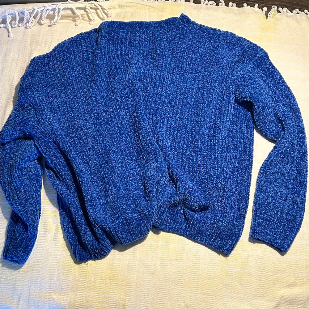 Luv Lane Women's Blue V-Neck Knit Sweater size L - Picture 5 of 5